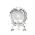 Sphere 3D Laser Carved Ferris Wheel Small Crystal Ball with Sliver Metal Base Gift for Children's Day