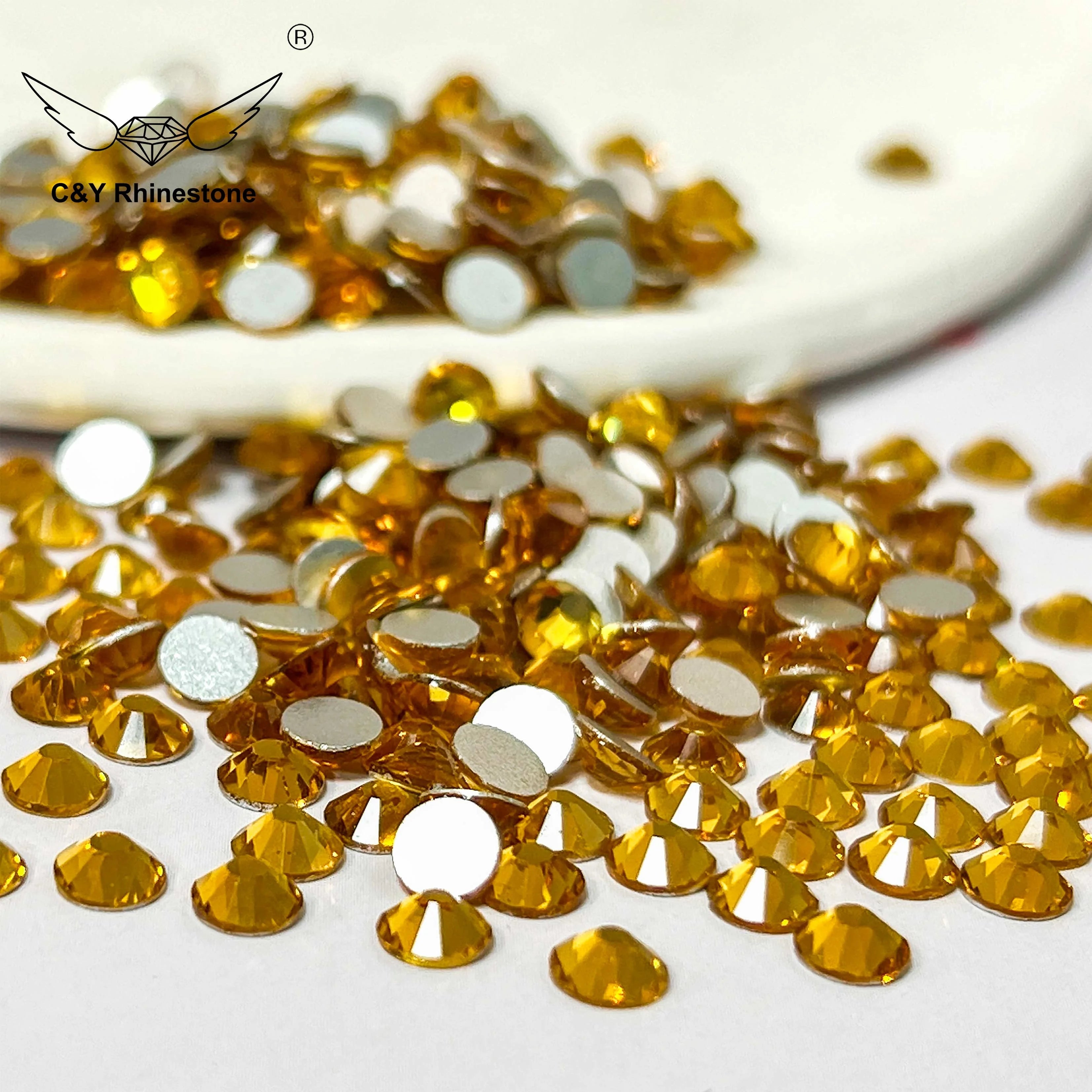CY 022 Custom Flatback AB Nail Rhinestones Wholesale Bulk Glass Loose Strass Crystal Stones Flatback Design