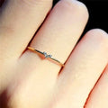 Fashion Heart Shape Wedding Thin Ring Women'S 18K Real Gold Plated Zircon Jewelry Ring for Women