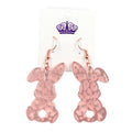 ERS584ER1367 Factory Wholesale Women Laser Cut Leapord Bunny Drop Mirror Acrylic Easter Statement Earrings