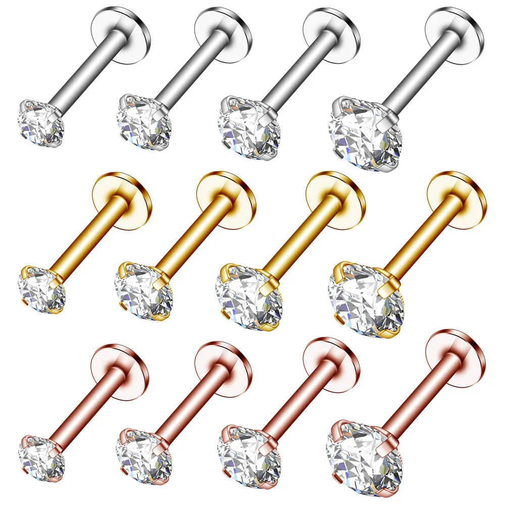 16G Lip Rings Stainless Steel Labret Studs Monroe Lip Ring Helix Tragus Earring Stud Rings Medusa Piercing Jewelry