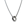 Unisex Stainless Steel Double Ring Necklace with Silver Pendant Simple Hip Hop Style Durable and Stylish for Men and Women