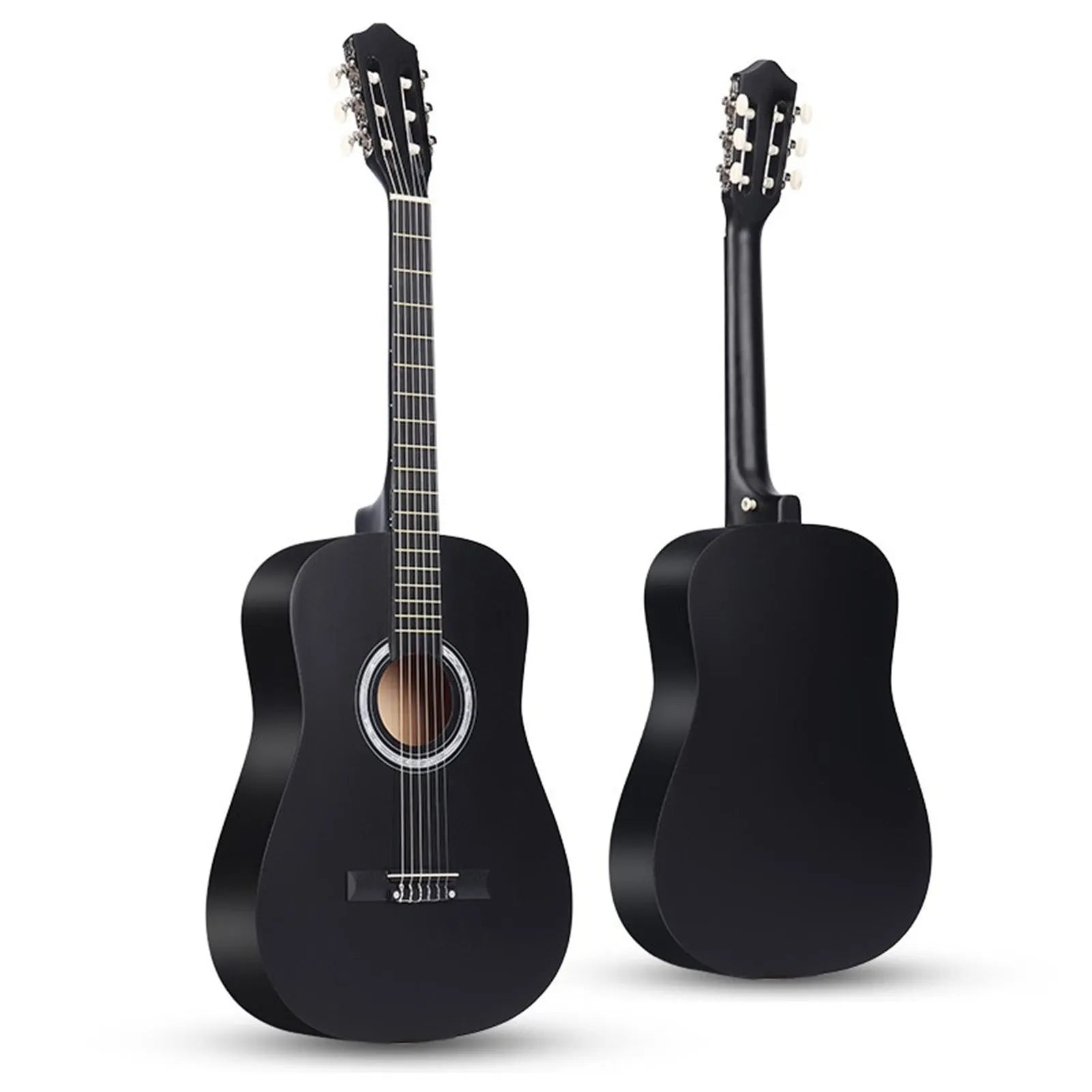 38'' Classic Acoustic Guitar 6 Strings Wooden Guitar for Students Beginners (Black)