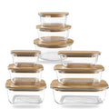 Custom Wholesale Kitchen Bamboo Wood Retain Freshness Storage Glass Jar Box with Wooden Lid Keep Fresh Container