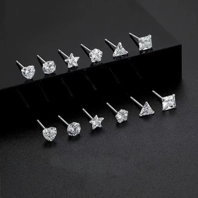 925 Sterling Silver Love Earrings Women's Light Luxury Star Earrings Light Luxury Women's Korean Earrings