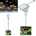 Portable Long-Handle Square Aquarium Landing Net Metal Fish Tank Cleaning Tool with Fish Floating Objects Fish Net Accessories
