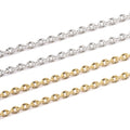 Stainless Steel Heart Oval U Shaped Link Chain Hammered Flat Hollow Lip Link Chain Twisted Bead Chain DIY Necklace Bracelet