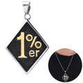 Custom Color Stainless Steel Motorcycle Jewelry One Percenter 1%er Biker Pendants Necklace for Club Numbers