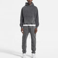 China Wholesale Acid Washed Blank Tracksuit Heavy Weight Custom Vintage Acid Washed Hoodie and Sweatpants Set Men