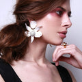 Big Flower Chandelier Earrings Zinc Alloy Shell Hoop Unisex All-match Super Fairy