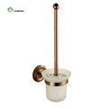 Homedec Custom Rose Gold Brass Brush Holder Metal Cup Modern Design Reusable Bathroom Accessories 3-Year Warranty for Toilet