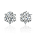 Factory Direct Sale Luxury Designer Korean Rhodium Plated 925 Sterling Silver CZ Stud Earrings