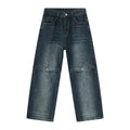 2025 Wholesale Straight Fit Jeans Men Highstreet Style Designer Jeans Men Knee Button Jeans Big Knee Holes