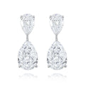 Fashion Trend Jewelry Water Drop Pear Cut Earrings Light Luxury Simple Style S925 Silver White Sparkling Anniversary Gift