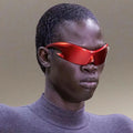 2023 Fashion Riding Futuristic Stream Punk Sunglasses Men Women One Piece Oversized Hip Hop Y2k Sunglasses