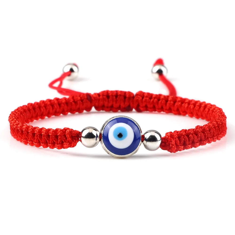 Handmade String Evil Eye Bracelet for Women Men Girls Boys Black Red Thread Adjustable Bracelet