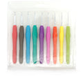 For TPR Soft Handle Aluminum Crochet Hook Set 9pc 2.0-6.0mm with 15cm PVC Packaging for Crocheting and Hand Knitting