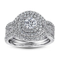 Fashion Circle Halo Ring Silver Rhodium Plated Iced Out Shiny Zirconia Jewelry Women Rings 925 Sterling Silver