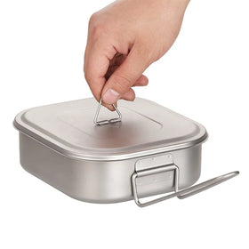 Titanium Lunch Box Titanium Picnic Box Outdoor Dinner Pail Travel Camping Food Container Breakfast Storage Dinnerware