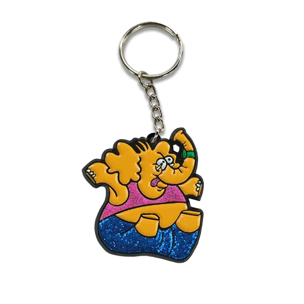 Bulk Custom Anime Merch Metal Set Metal Elephant Keychain for Engraving