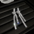 DAIHE 2024 New Arrival Korean Women Luxury Fashion Jewelry Full Diamonds Tassel Earrings