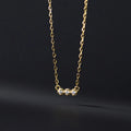 Fashion Minimalist Jewelry 925 Sterling Silver Small Necklaces Simple Three Round Diamond Gold Plated Necklaces Women