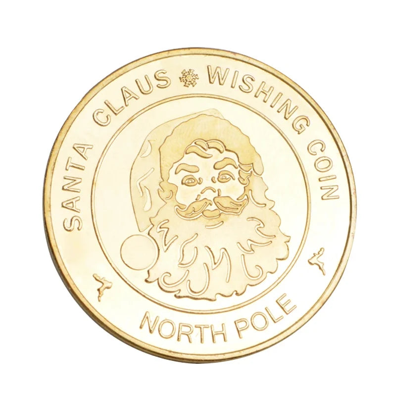 Souvenir Challenge Coins 5mm Gold Plated Die Casting Christmas Advertising Custom Engraving Souvenirs Christmas Coins