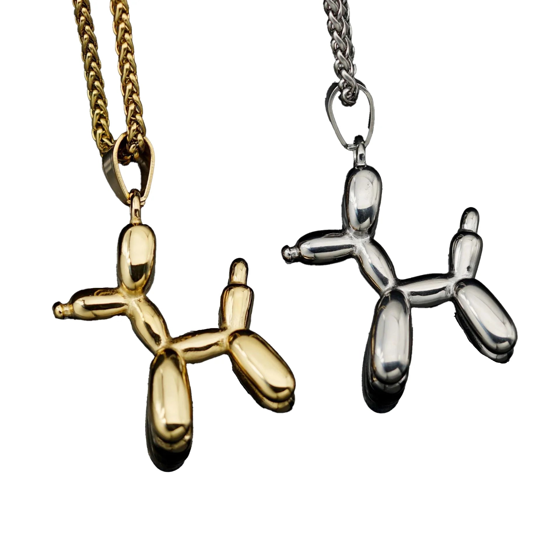 Personalized Stainless Steel Dog Shape Pendant Necklace Fine Polished with Link Chain New Style Mechanical Dog Balloon Necklace
