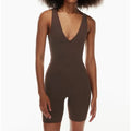 Wholesale Skinny Formal One Piece Jumpsuit for Women Gym Workout Bodycon Cotton V Neck Short Jumpsuits