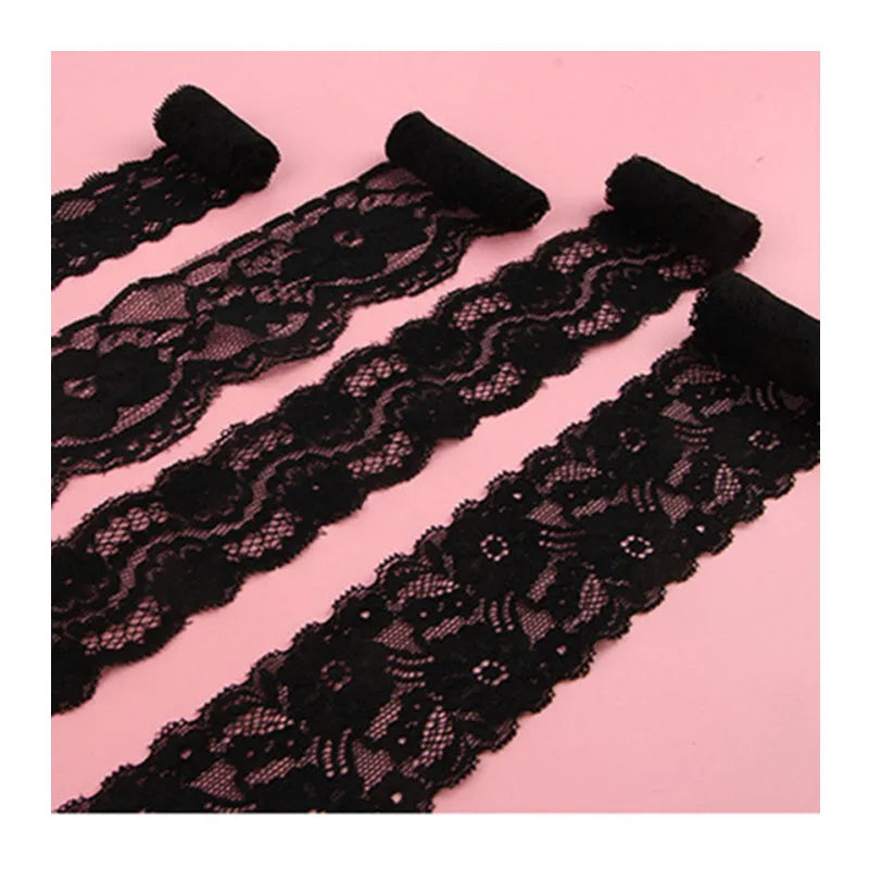 Luxury Eyelet Soft 100% Cotton Stretch Black Lace Trim Fashion swiss Lace Fabric for Pajamas Lingerie Women's Clothing