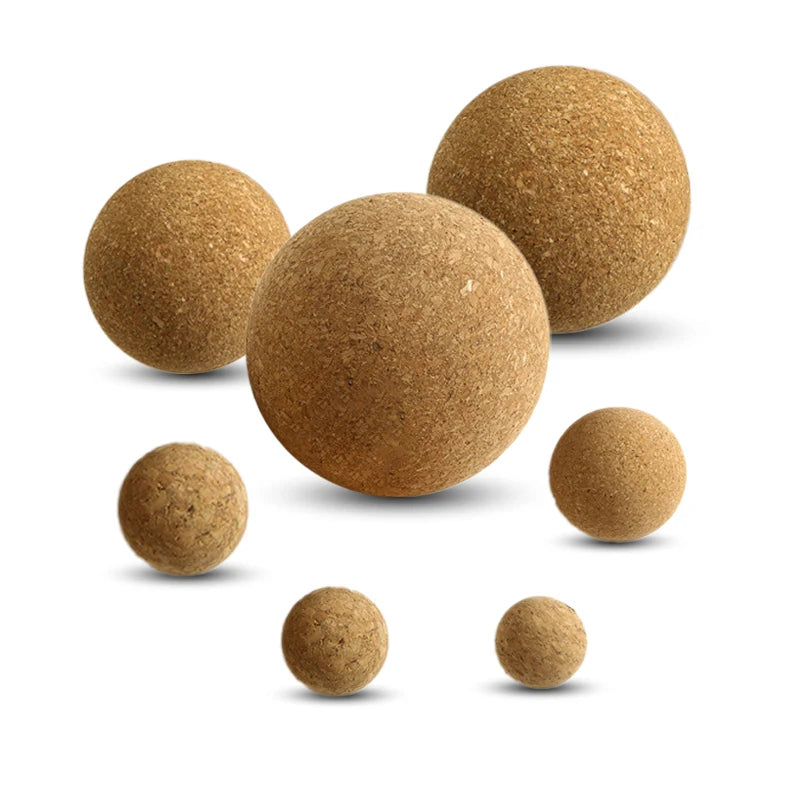 Outdoor Sustainable Massage Relaxation Pain Relief Stretching Wooden Yoga Cork Ball