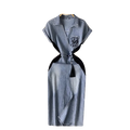 New Chinese Retro Embroidery Waist Slimming Slit Cover Hip Fashion Long Women's Jeans Long Dress for Women