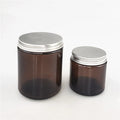 Wholesale 200 ml Empty Amber Glass Cosmetic Jars Candles with Screw Metal Gold Lid