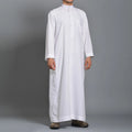 White Long Sleeve Oman Abaya Muslim Saudi Collar Arabia Djellaba Islam Clothing Different Brand Qatar Prayer Robe Thobe for Men