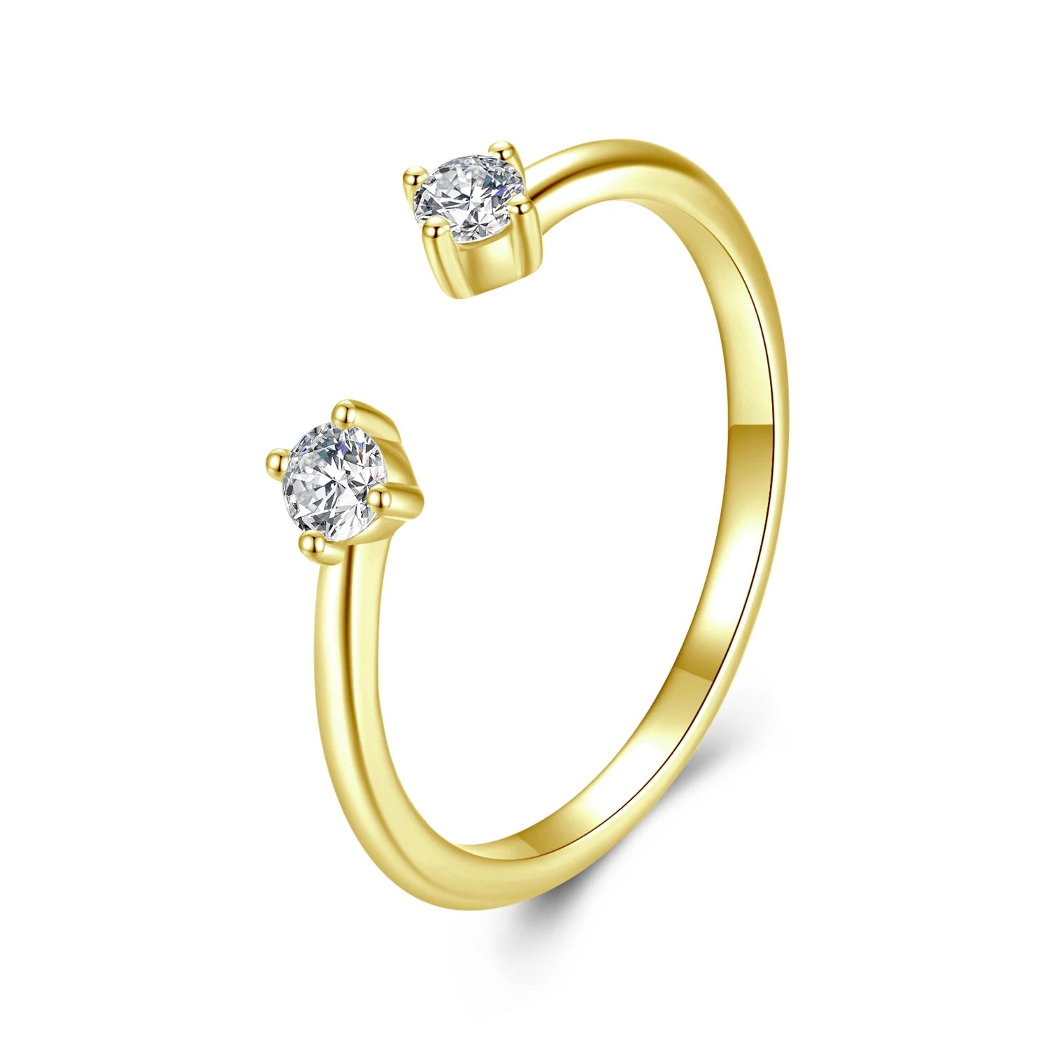 Premium Luxury S925 Sterling Silver Moissanite Ring Adjustable Open Boho Minimalist Fine Jewelry Gift for Women