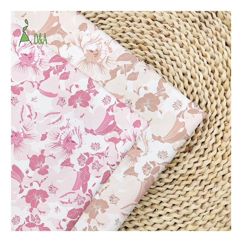 100% Cotton Abstract Flower Printed Fabrics New Designs Lightweight Poplin Fabric for Garment for Shirts Covers Toys Boys Girls