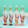 25ml Metal Patented Peacock Empty Glass Perfume Bottle Frosted Essential Oil Refillable Attar Bottles Factory Outlet 57337G