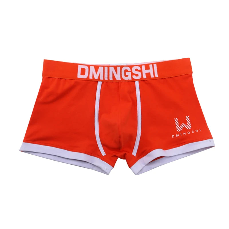 Wholesale Men's Mid-Rise Cotton Boxer Underwear Solid Color Breathable Knitted Fabric with Middle Waist Design