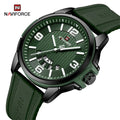 NAVIFORCE 9215T BGNGN Green Rubber Silicone Strap Big Dial Luxury Men Watches Custom Logo Cheap Watch Men Wrist Relojes Hombre
