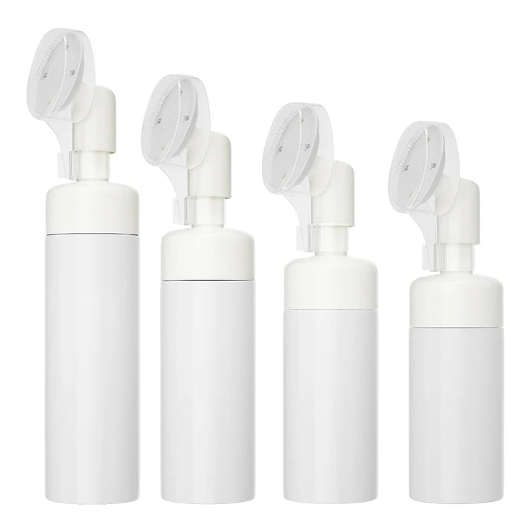 Silicone Brush Facial Cleanser Bottle Mousse Foaming Bottles Round Foam Pump Bottle