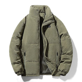 Stand Collar Men's Jacket Autumn and Winter Casual Father Outfit Autumn Plus Fleece Winter Winter Middle-aged Coat Top