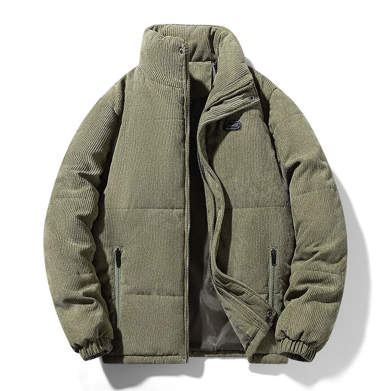 Stand Collar Men's Jacket Autumn and Winter Casual Father Outfit Autumn Plus Fleece Winter Winter Middle-aged Coat Top