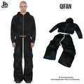 Custom Flare Sweat Track Pants Set 100% Cotton French Terry Vintage Print Distressed Sun Fade Acid Wash Tracksuit Sweat Suits