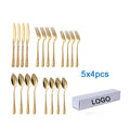 Luxury Wedding Silverware 20/30PCS Custom Engravable Unique Pattern Stainless Steel Cutlery Sets