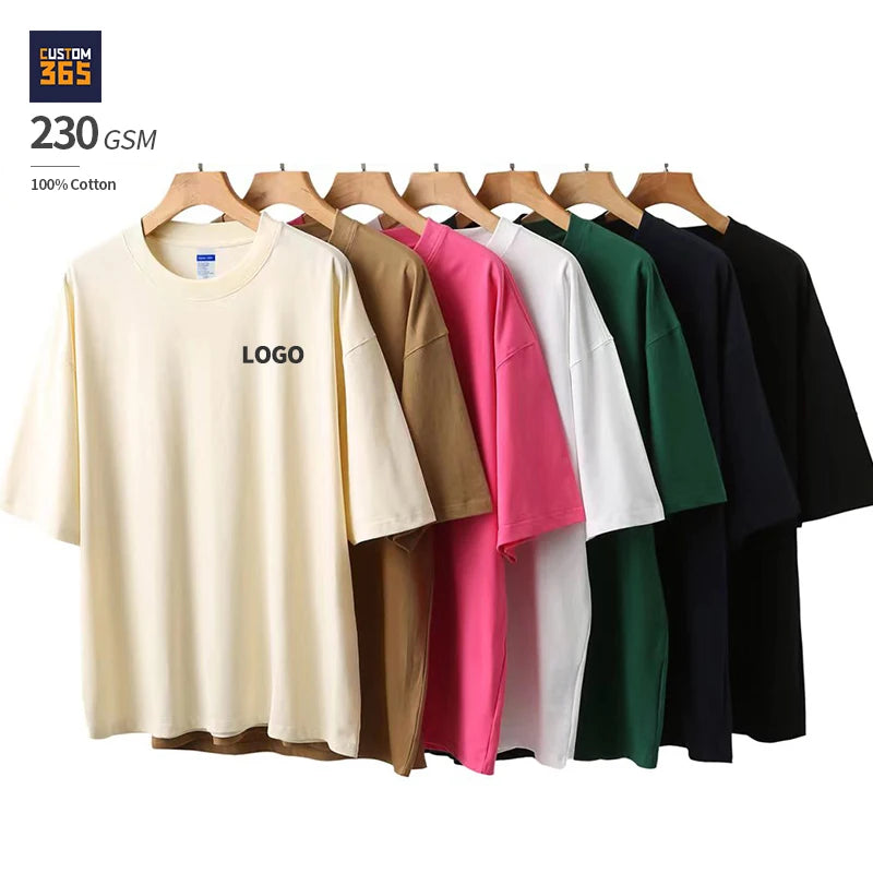 230 Gsm 100% Cotton Promotion O-Neck Pure Cotton Man T Shirt Tshirts Wholesale Streetwear Plain T-Shirt for Men