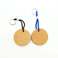 Custom Logo Biodegradable Cork Wooden Keychain Round Wood Floating Keychain