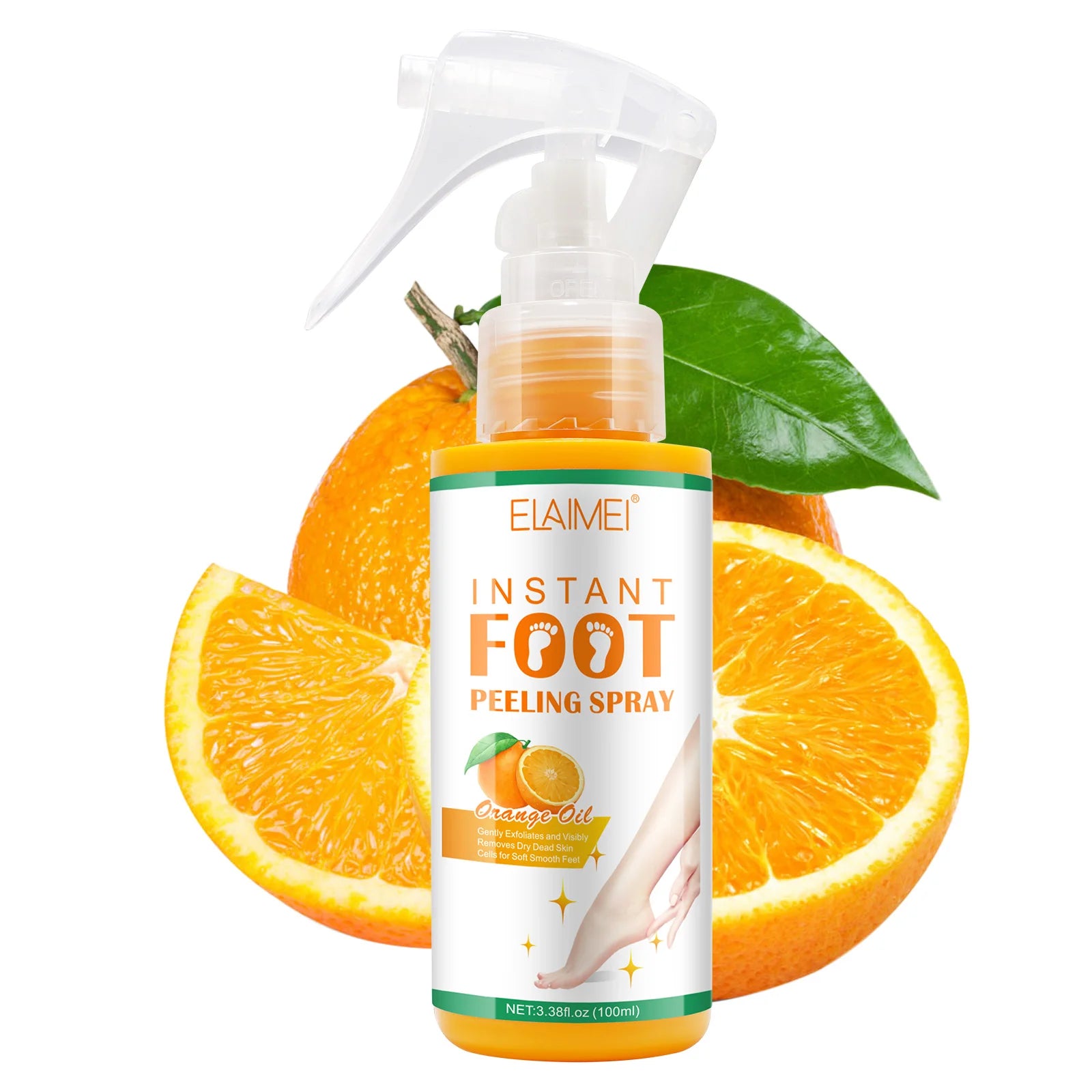 ELAIMEI Wholesale Original Foot Exfoliating Spray Natural Organic Instant Foot Peeling Spray for Soften Callus Remove Dead Skin