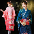 Wholesale Traditional Japanese Style Geisha Kimono Loose Satin Yukata Dress for Women Thin Cardigan Anime Costumes