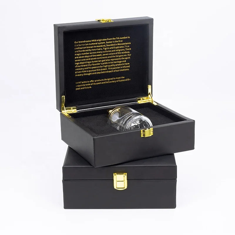 Custom Luxury Mdf Wood Leather Box Arabic Oils Oud Perfume Attar Bottle Wooden PU Leather Boxes Packaging With Bottle