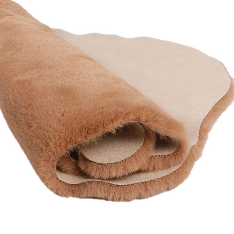 High Quality Modern Shaggy Animal Faux High Pile Warm Soft Anti-Bacteria Oval Thin Bedside Rug Bedroom Living Room Home Mat